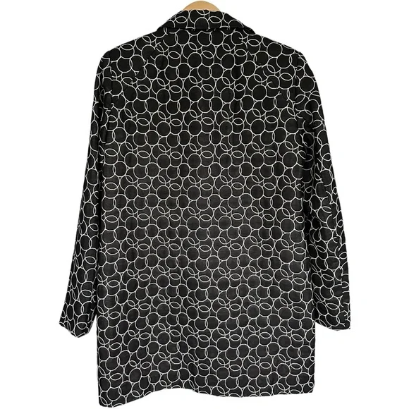 Calvin Klein Geometric Circles Button Front Coat Lined in Pink Size Medium - Picture 10 of 14